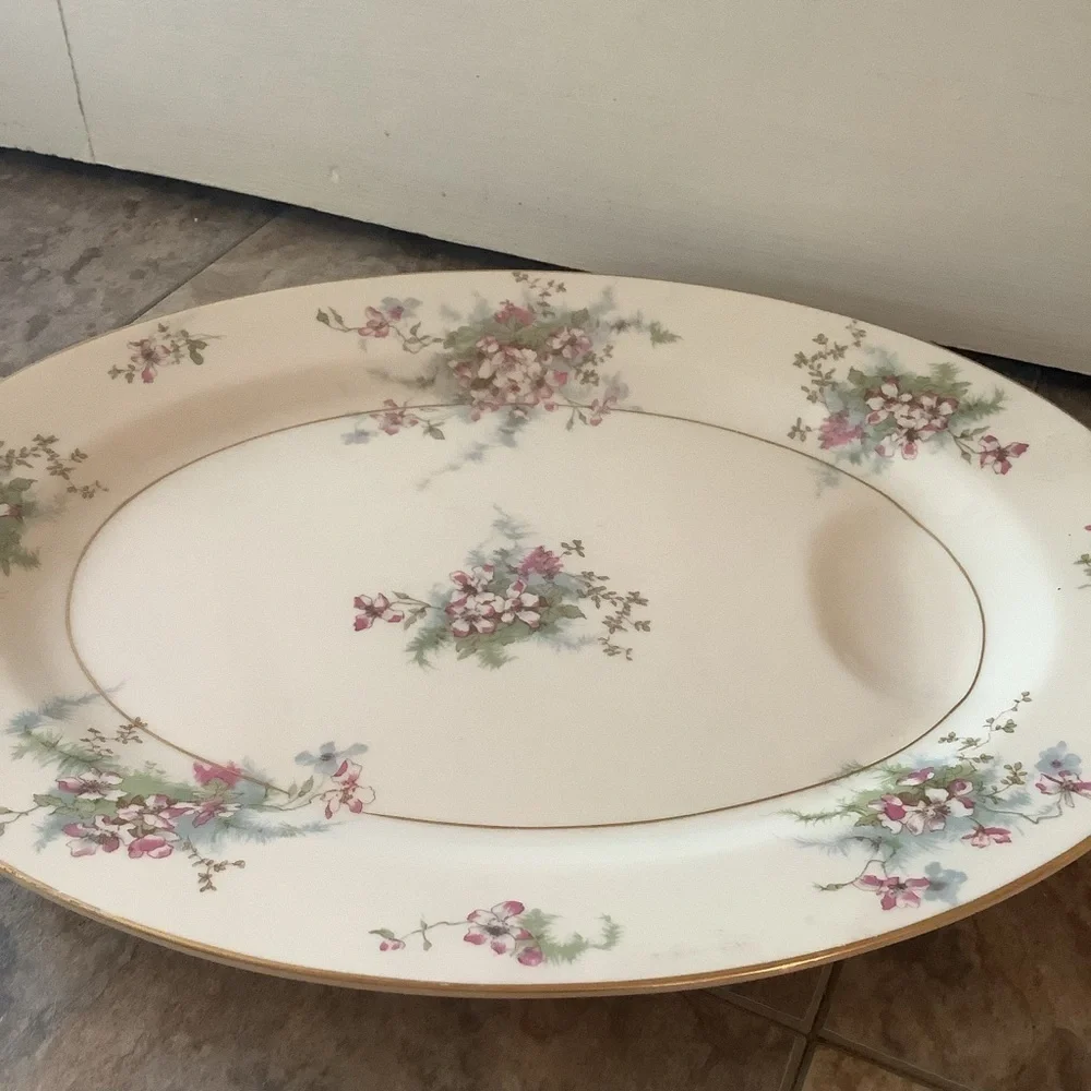 Antique Vintage Theodore Haviland Apple Blossom Serving Platter